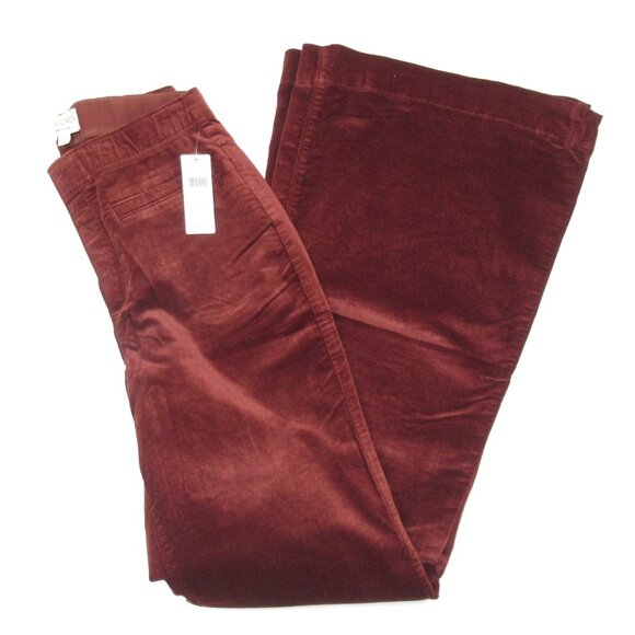 Anthropologie Pilcro Pull-On Mid-Rise Retro Flare Velvet Jeans Chestnut 27 - Picture 4 of 9